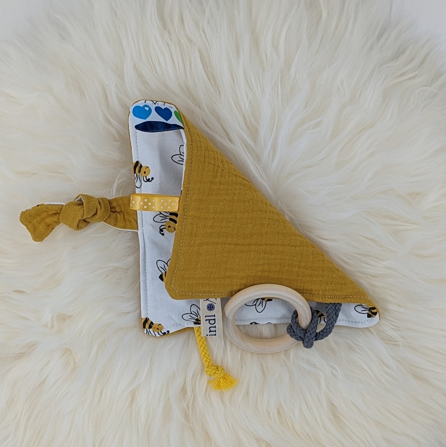 LETZTE CHANCE Knistertuch, Biene gelb, Musselin