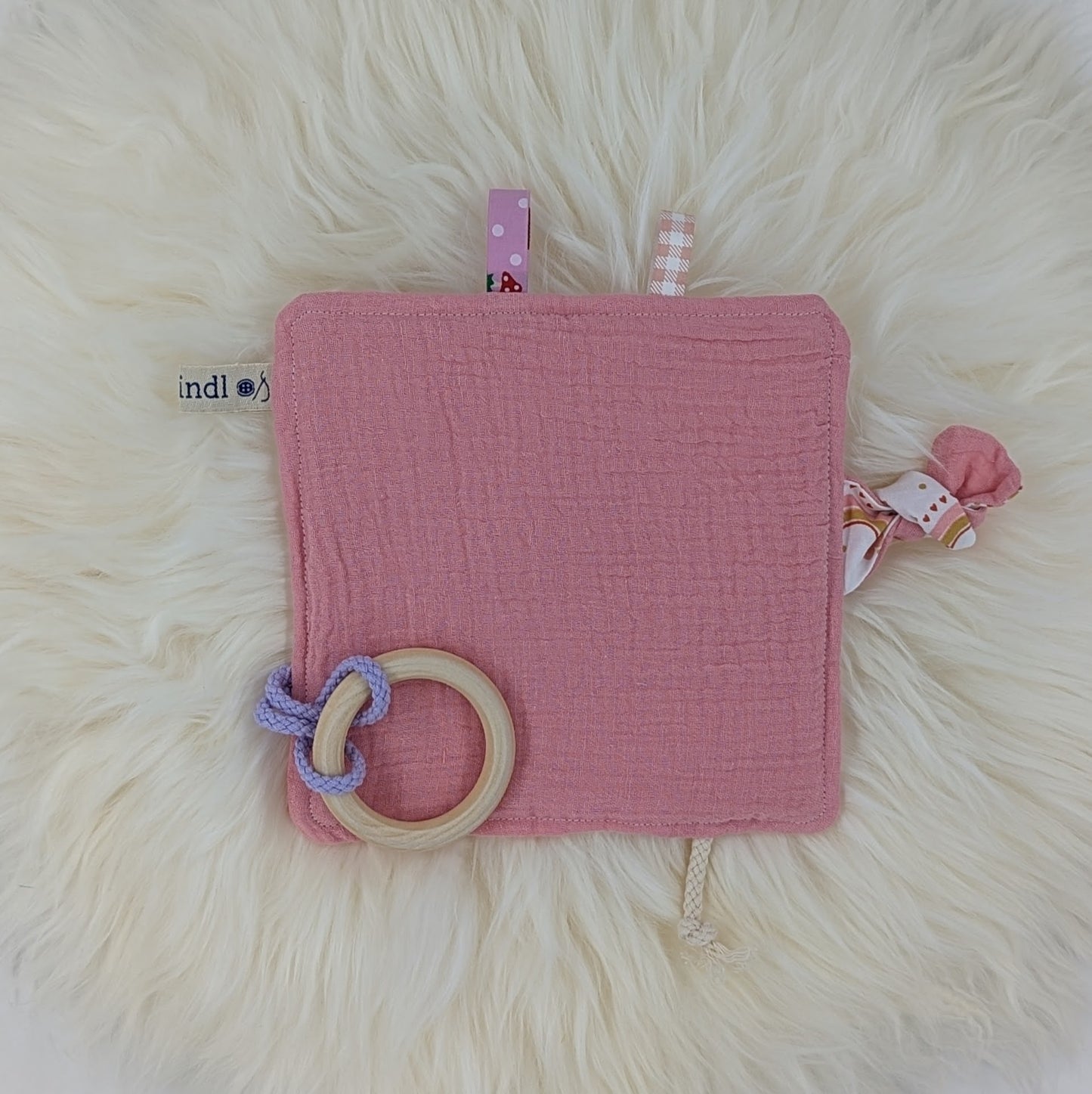 LETZTE CHANCE Knistertuch, Regenbogen rosa, Musselin