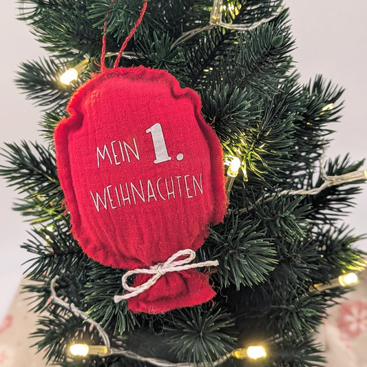 Stoffballon Anhänger mini - Mein 1. Weihnachten