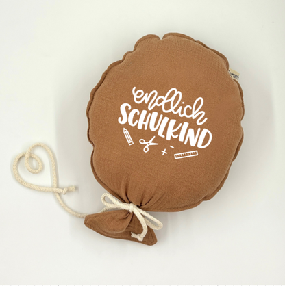 Stoffballon, Endlich Schulkind, Wunschfarbe + Text personalisierbar
