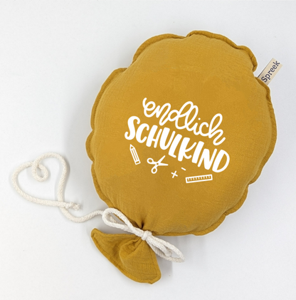 Stoffballon, Endlich Schulkind, Wunschfarbe + Text personalisierbar