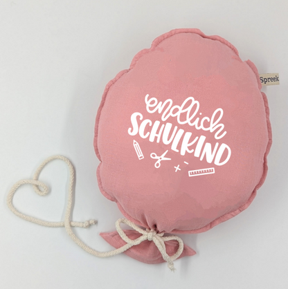 Stoffballon, Endlich Schulkind, Wunschfarbe + Text personalisierbar