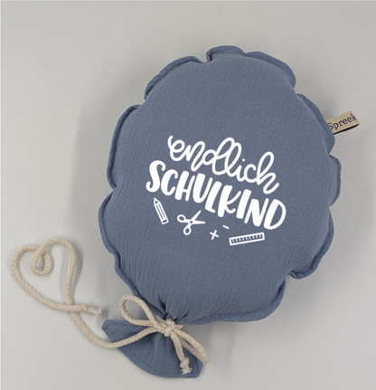 Stoffballon, Endlich Schulkind, Wunschfarbe + Text personalisierbar