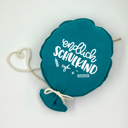 Stoffballon, Endlich Schulkind, Wunschfarbe + Text personalisierbar