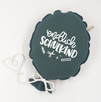 Stoffballon, Endlich Schulkind, Wunschfarbe + Text personalisierbar