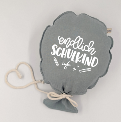 Stoffballon, Endlich Schulkind, Wunschfarbe + Text personalisierbar