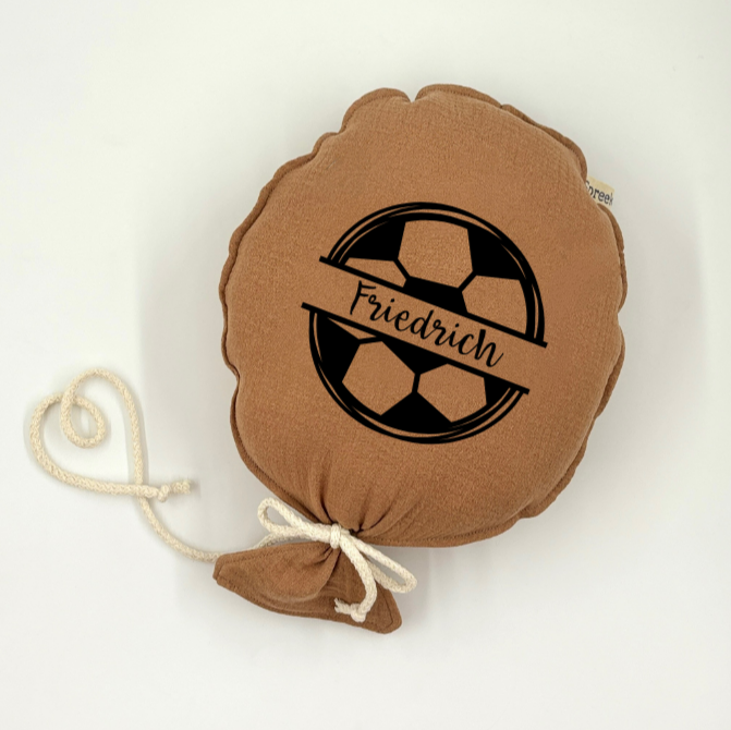 Stoffballon, Fußball + Name, Wunschfarbe