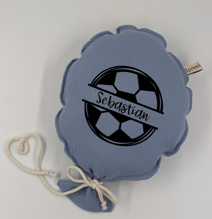 Stoffballon, Fußball + Name, Wunschfarbe